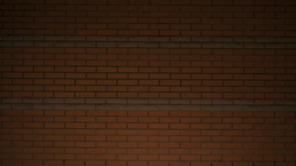 レンガの壁を背景にナイフでキャップの連続殺人犯 — ストック動画