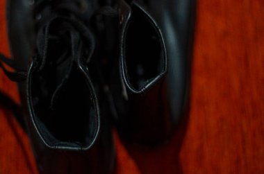 Eski Siyah Deri Ayakkabılar, Vintage, Fashion