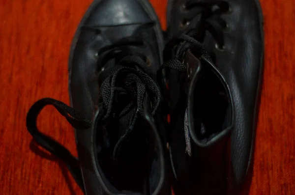 Eski Siyah Deri Ayakkabılar, Vintage, Fashion