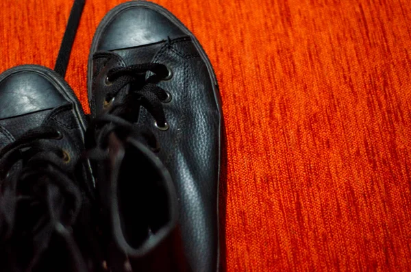 Eski Siyah Deri Ayakkabılar, Vintage, Fashion