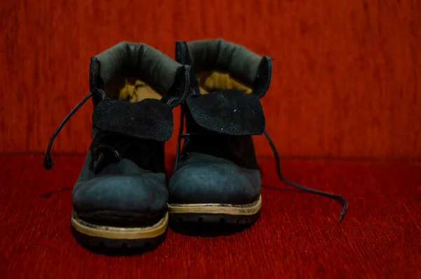 Viejo Ragged Blue Boots Vintage Sucio — Foto de Stock