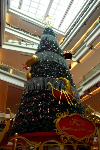 Zdobené Vánoční Stromeček Hong Kongu — Stock fotografie