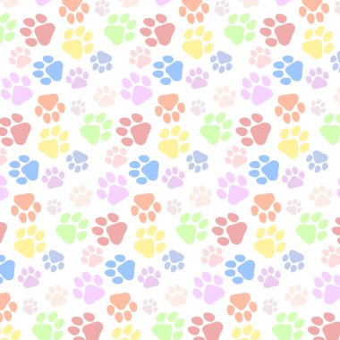 Renkli Kedi Pençesi Kusursuz Desen
