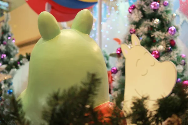 New Territories Hong Kong 2010 Moomin Christmas Delight Display Mall — 스톡 사진