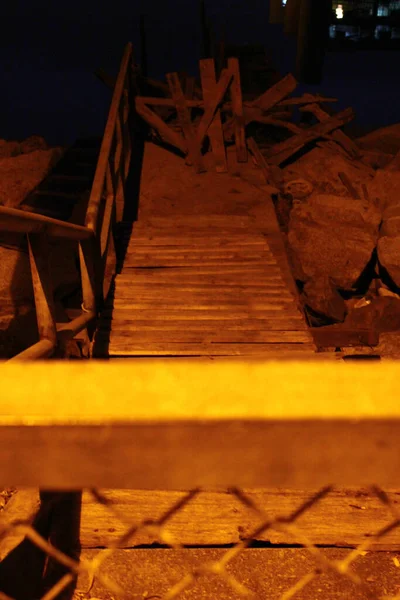 Dřevěný Most Noci — Stock fotografie