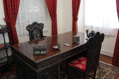 Macao, Çin - 09 / 18 / 2010: Taipa Ev Müzesi 'nde Macau sömürge dönemi eserleri sergileniyor