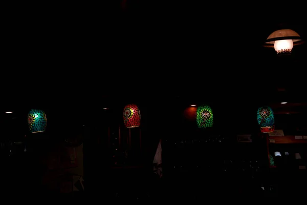 Éclairage Rouge Vert Dans Nuit — Photo