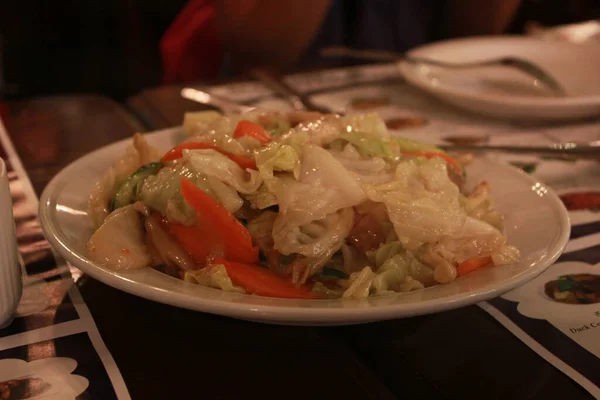 Macau cuisine of vegetables in restaurant