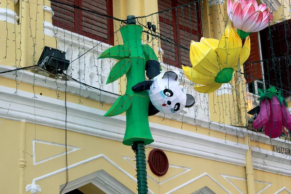 Panda Tarzı Çin Feneri Sonbahar Festivali Nde — Stok fotoğraf