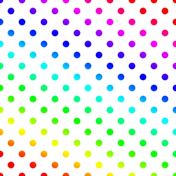 Rainbow Color Polka Dot Background Seamless Pattern — Stock Vector