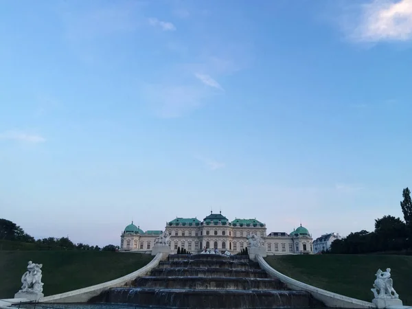 Historic Building Baroque Palaces Upper Belvedere Sunset Time Vienna Austria — Stock Photo, Image