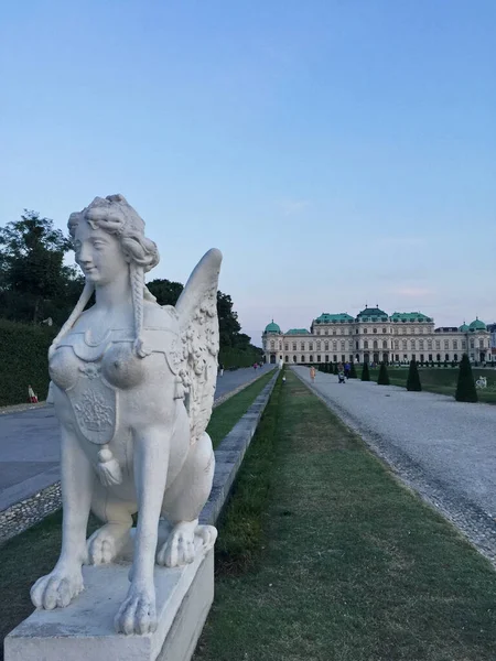 Estatua Esculturas Esfinge Belvedere Gardens Viena Austria — Foto de Stock