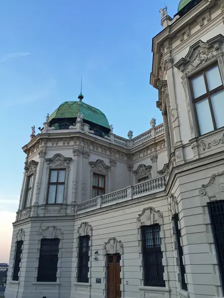 Bâtiment Historique Palais Baroques Haut Belvédère Coucher Soleil Vienne Autriche — Photo