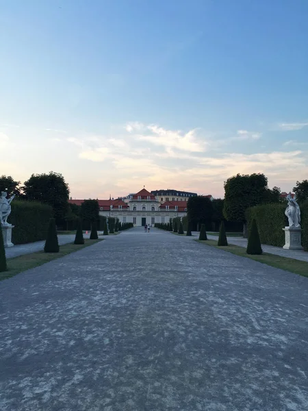 Veduta Del Belvedere Inferiore Dall Alto Tramonto Vienna Austria — Foto Stock