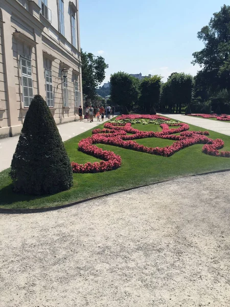 Palais Mirabell Jardins Dans Ville Salzbourg Autriche — Photo
