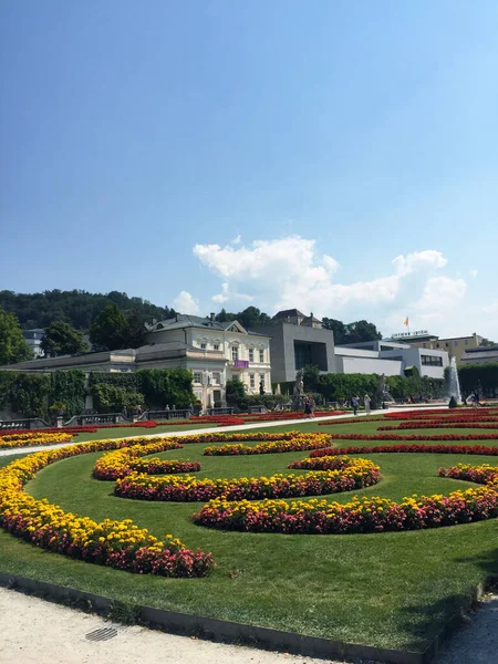 Mirabell Palazzo Giardini Nella Città Salisburgo Austria — Foto Stock