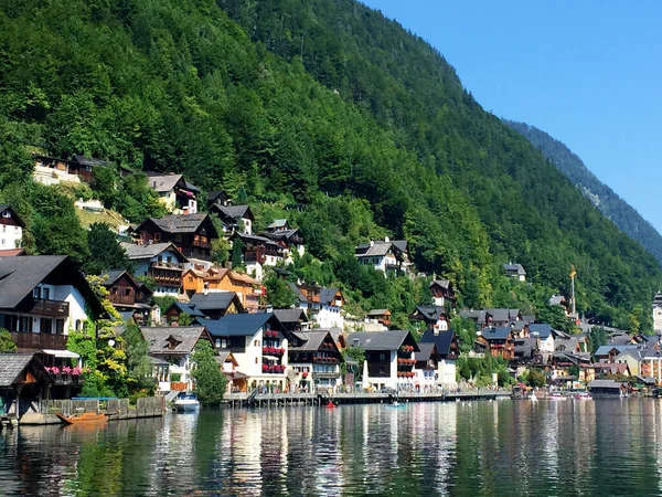 View Town Hill Lake Hallstatt Upper Austria — Stock Photo, Image