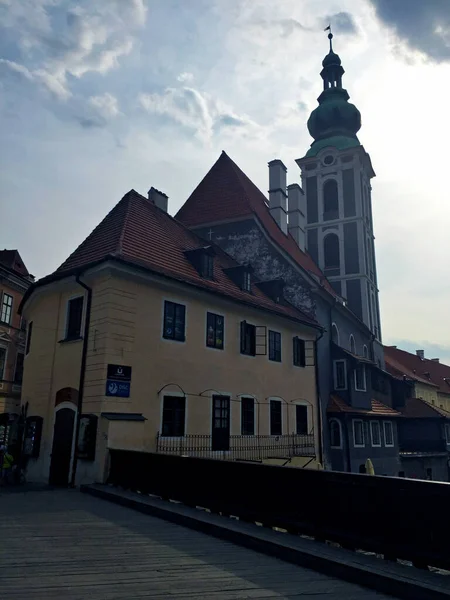 Straatbeeld Stad Cesky Krumlov Tsjechië — Stockfoto