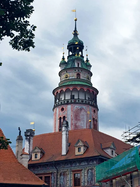 Vista Torre Del Castillo Cesky Krumlov República Checa — Foto de Stock