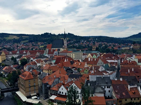 Vista Ciudad Cesky Krumlov Desde Una Colina República Checa — Foto de Stock