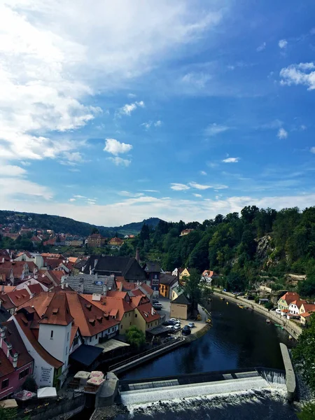 Vista Ciudad Cesky Krumlov Desde Una Colina República Checa — Foto de Stock