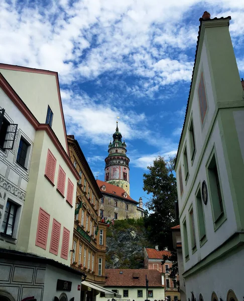 Vista Torre Del Castillo Cesky Krumlov República Checa — Foto de Stock