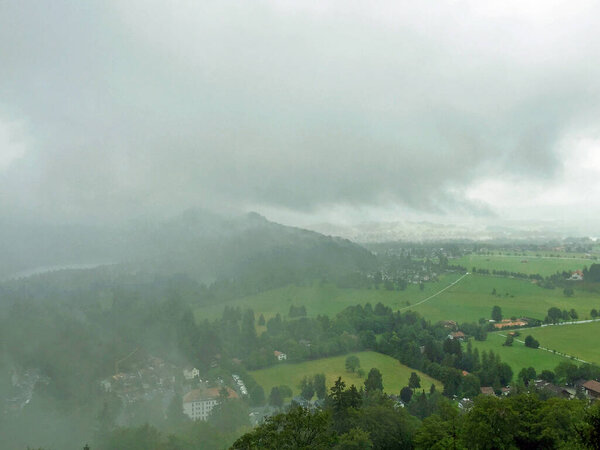 Landscape of the valley at cloudy day in Munich, Germany