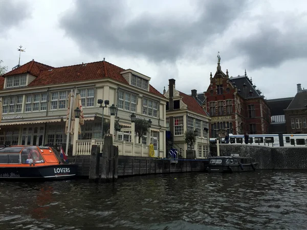 Landskap Kanalerna Amsterdam Landet North Holland Nederländerna — Stockfoto