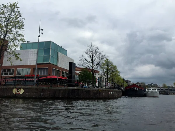 Paisaje Canales Amsterdam País Holanda Septentrional Países Bajos — Foto de Stock