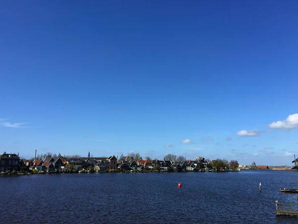 Stadtbild Küstennähe Bei Blauem Himmel Zaanse Schans Nordholland Niederlande — Stockfoto