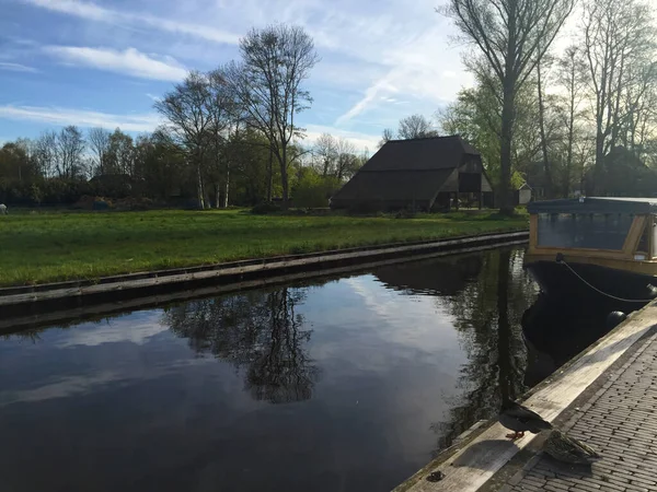 Paisaje Del Pueblo Giethoorn Holanda Países Bajos — Foto de Stock