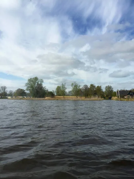 Landscape River Sky Village Giethoorn Holland Netherlands — Stock Photo, Image