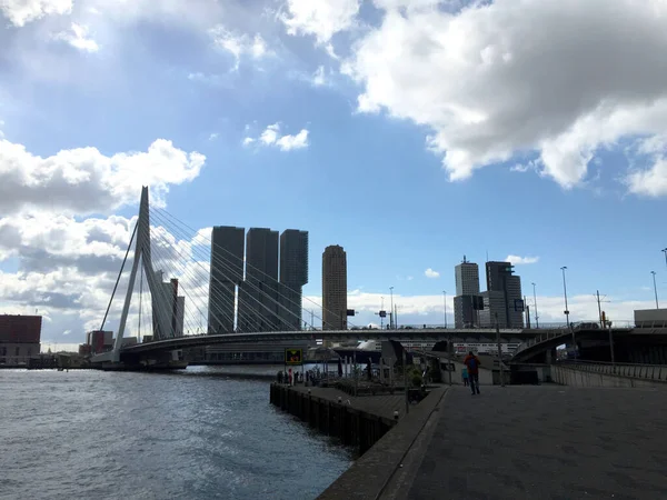 Ponte Erasmus Sul Mare Rotterdam Olanda Paesi Bassi — Foto Stock