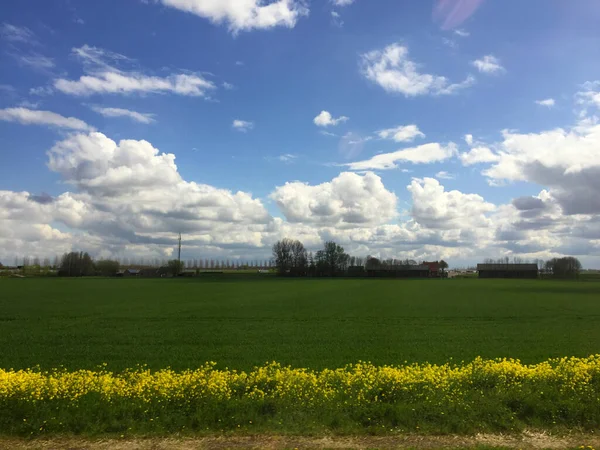 Nubes Sobre Campo Rotterdam Holanda Holanda Países Bajos —  Fotos de Stock