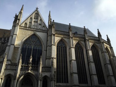 Brüksel Belçika 'daki St. Michael ve St. Gudula Katedrali