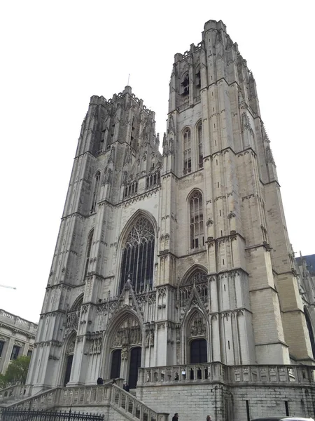 Brüksel Belçika 'daki St. Michael ve St. Gudula Katedrali