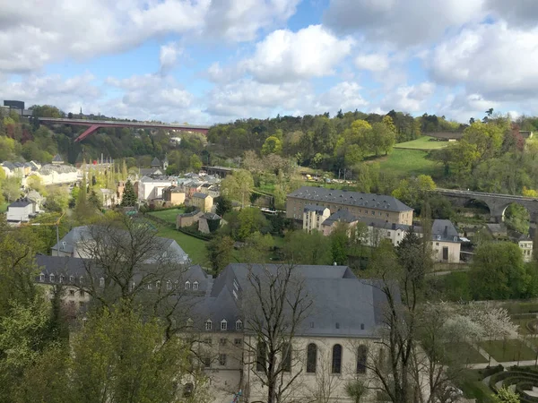 Skyline Von Luxemburg Stadt Über Dem Grund Viertel — Stockfoto