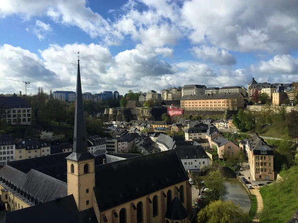 Skyline Von Luxemburg Stadt Über Dem Grund Viertel — Stockfoto