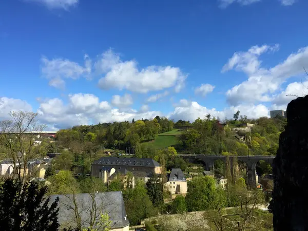 Skyline Von Luxemburg Stadt Über Dem Grund Viertel — Stockfoto