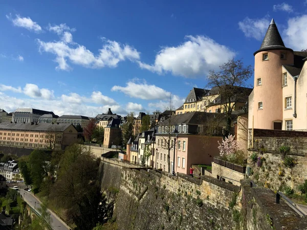 Skyline Luxembourg City Viewed Grund Quarter — Stock Photo, Image