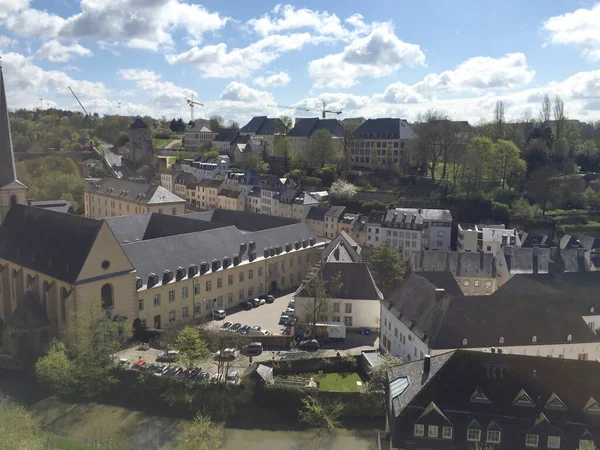 Skyline Luxembourg City Viewed Grund Quarter — Stock Photo, Image