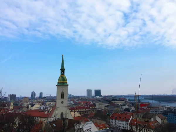 Панорамный Вид Город Братислава Словакия — стоковое фото