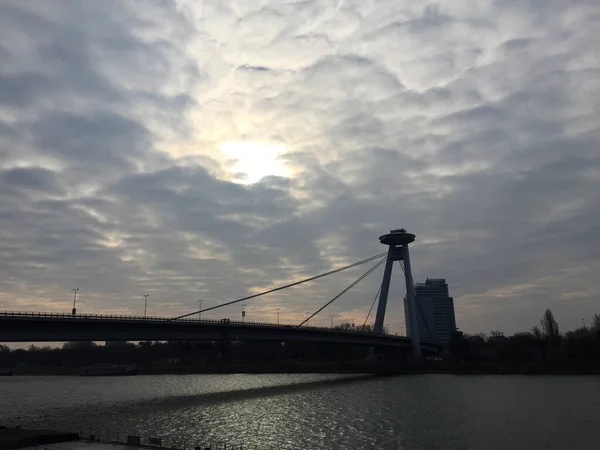 Rio Danúbio Bratislava Eslováquia — Fotografia de Stock