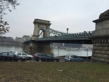 Macaristan 'ın Tuna Nehri üzerindeki Budabest manzarası