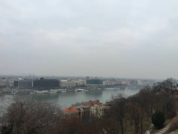 Paisagem Urbana Cidade Budapeste Inverno — Fotografia de Stock