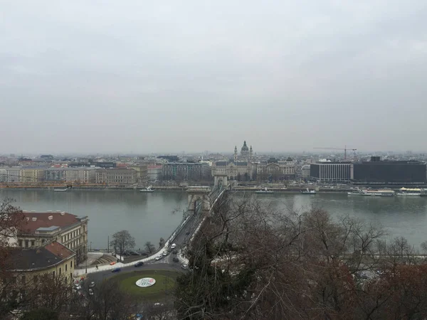 Stadsgezicht Van Boedapest Stad Winter — Stockfoto