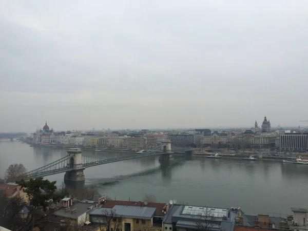 Městská Krajina Budapešti Zimě — Stock fotografie