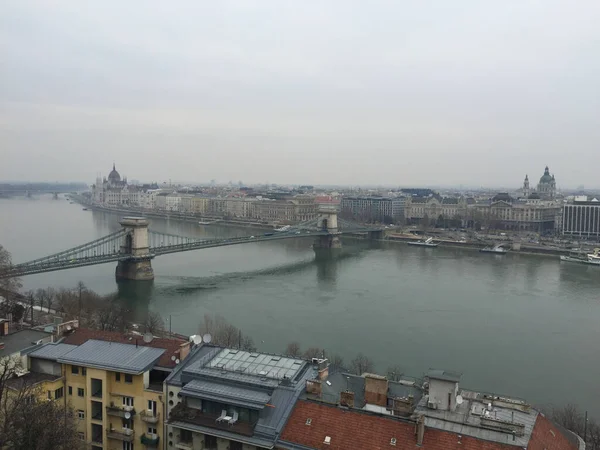 Stadsgezicht Van Boedapest Stad Winter — Stockfoto