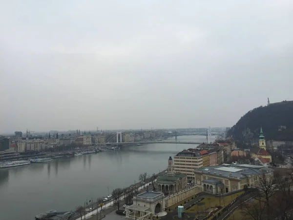 Stadsgezicht Van Boedapest Stad Winter — Stockfoto