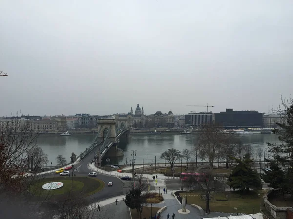 Cityscape Budapest City Winter — Stock Photo, Image